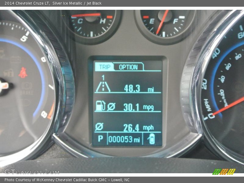 Silver Ice Metallic / Jet Black 2014 Chevrolet Cruze LT