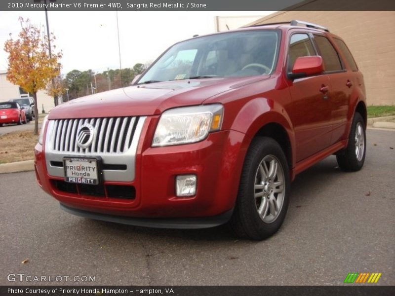 Sangria Red Metallic / Stone 2010 Mercury Mariner V6 Premier 4WD