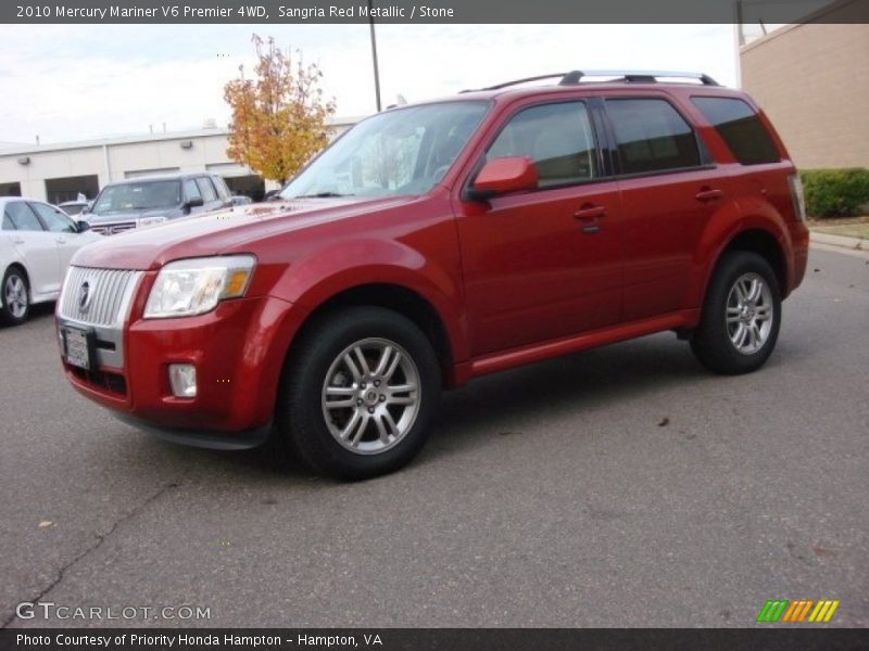 Sangria Red Metallic / Stone 2010 Mercury Mariner V6 Premier 4WD