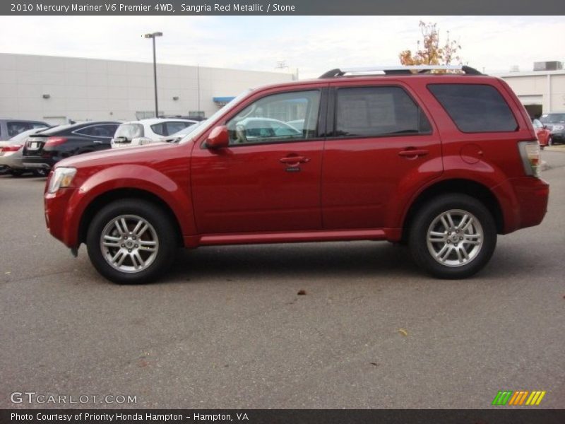 Sangria Red Metallic / Stone 2010 Mercury Mariner V6 Premier 4WD