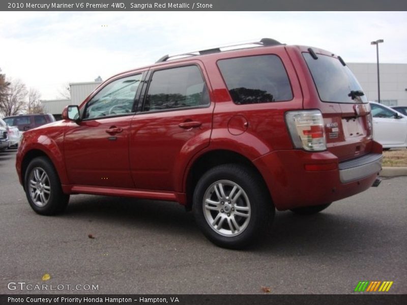Sangria Red Metallic / Stone 2010 Mercury Mariner V6 Premier 4WD
