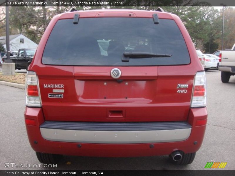 Sangria Red Metallic / Stone 2010 Mercury Mariner V6 Premier 4WD