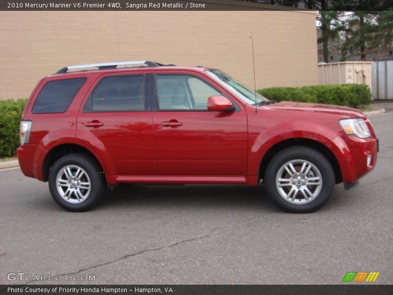 Sangria Red Metallic / Stone 2010 Mercury Mariner V6 Premier 4WD
