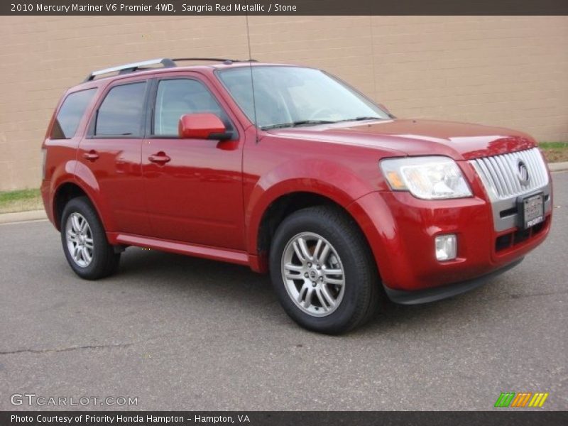 Sangria Red Metallic / Stone 2010 Mercury Mariner V6 Premier 4WD