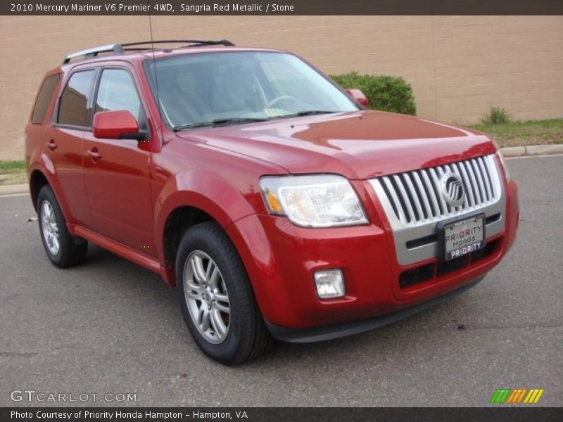 Sangria Red Metallic / Stone 2010 Mercury Mariner V6 Premier 4WD