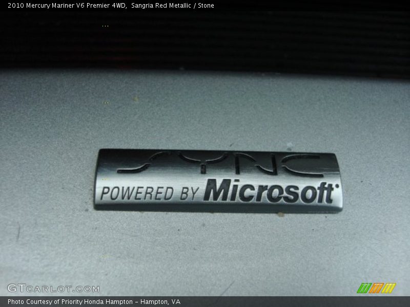 Sangria Red Metallic / Stone 2010 Mercury Mariner V6 Premier 4WD