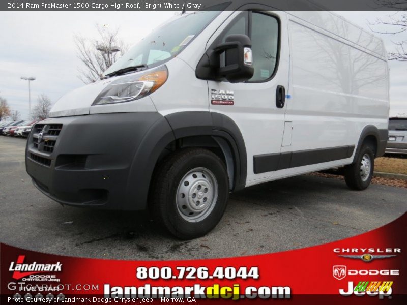 Bright White / Gray 2014 Ram ProMaster 1500 Cargo High Roof