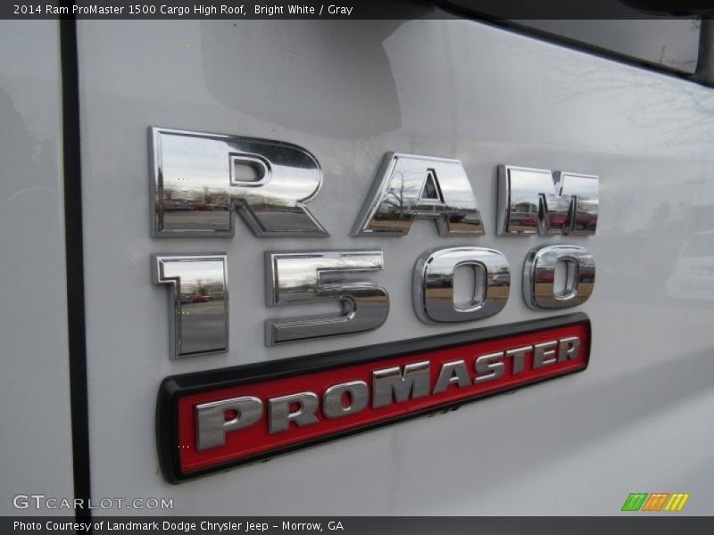 Bright White / Gray 2014 Ram ProMaster 1500 Cargo High Roof