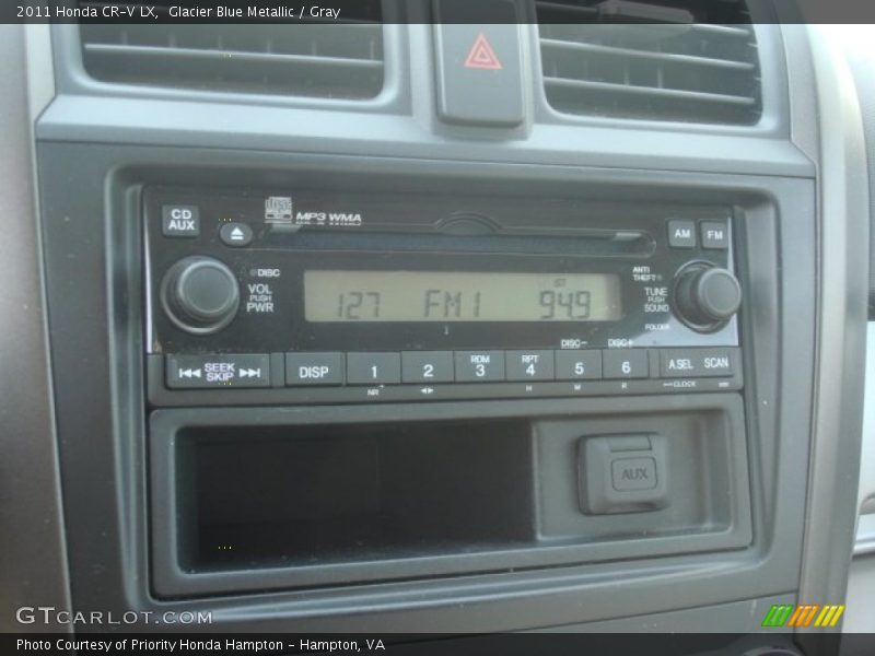 Glacier Blue Metallic / Gray 2011 Honda CR-V LX