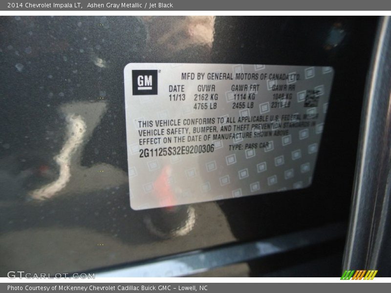 Ashen Gray Metallic / Jet Black 2014 Chevrolet Impala LT