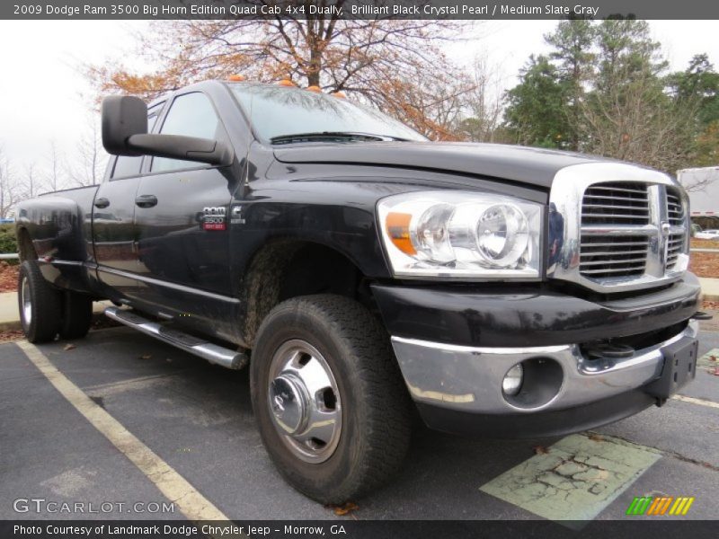 Brilliant Black Crystal Pearl / Medium Slate Gray 2009 Dodge Ram 3500 Big Horn Edition Quad Cab 4x4 Dually