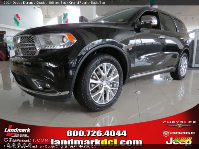 Brilliant Black Crystal Pearl / Black/Tan 2014 Dodge Durango Citadel