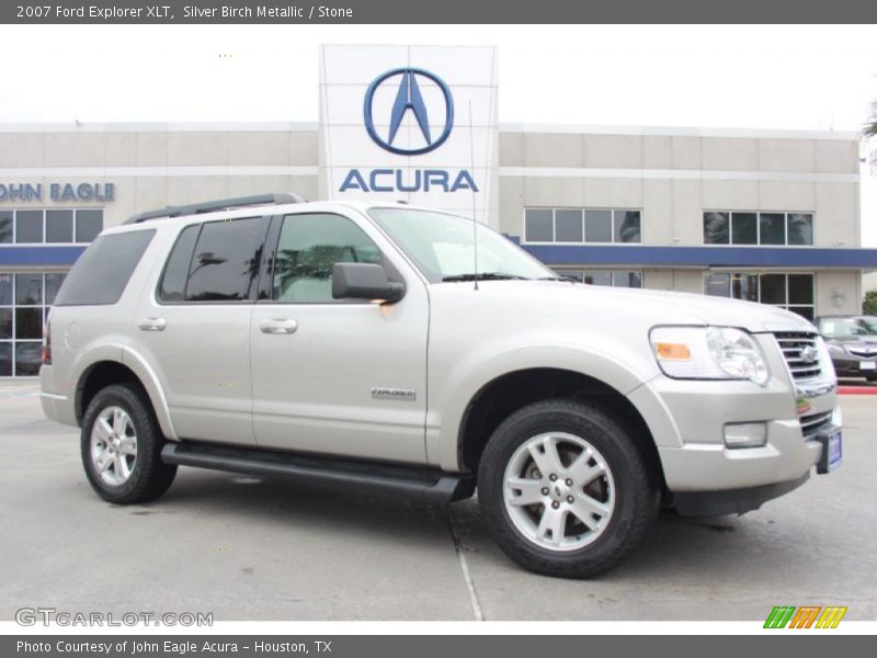 Silver Birch Metallic / Stone 2007 Ford Explorer XLT