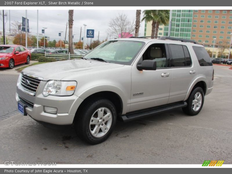 Silver Birch Metallic / Stone 2007 Ford Explorer XLT