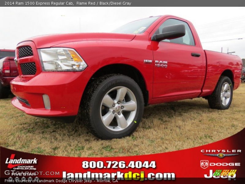 Flame Red / Black/Diesel Gray 2014 Ram 1500 Express Regular Cab