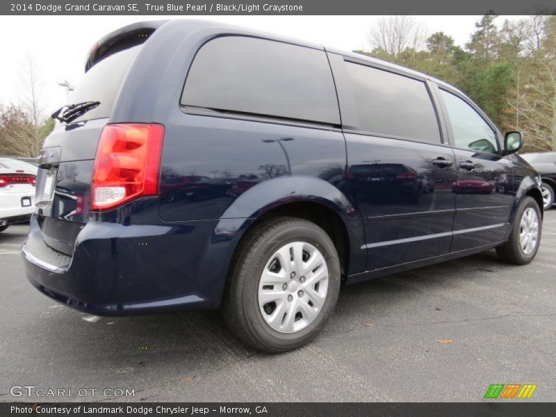 True Blue Pearl / Black/Light Graystone 2014 Dodge Grand Caravan SE