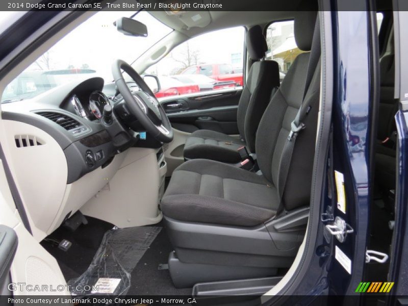 True Blue Pearl / Black/Light Graystone 2014 Dodge Grand Caravan SE