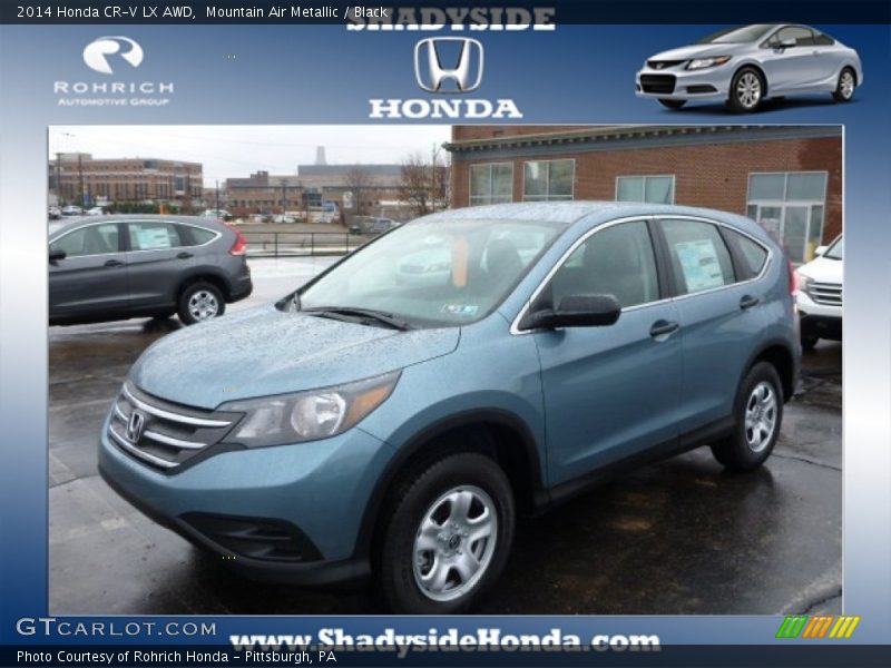 Mountain Air Metallic / Black 2014 Honda CR-V LX AWD
