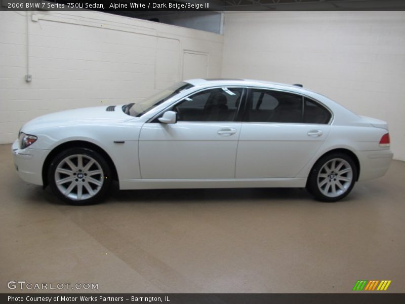 Alpine White / Dark Beige/Beige III 2006 BMW 7 Series 750Li Sedan