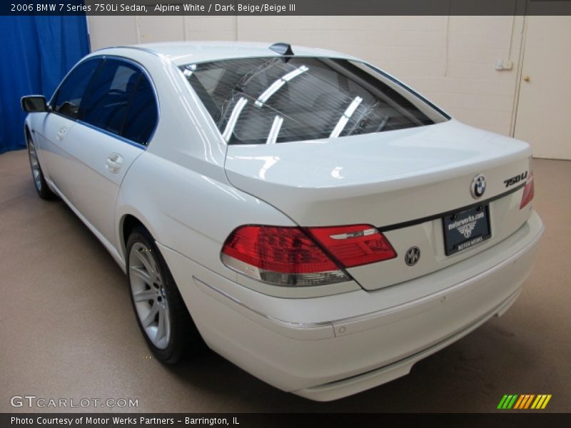 Alpine White / Dark Beige/Beige III 2006 BMW 7 Series 750Li Sedan