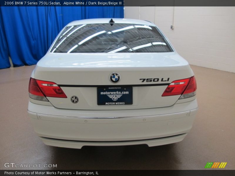 Alpine White / Dark Beige/Beige III 2006 BMW 7 Series 750Li Sedan
