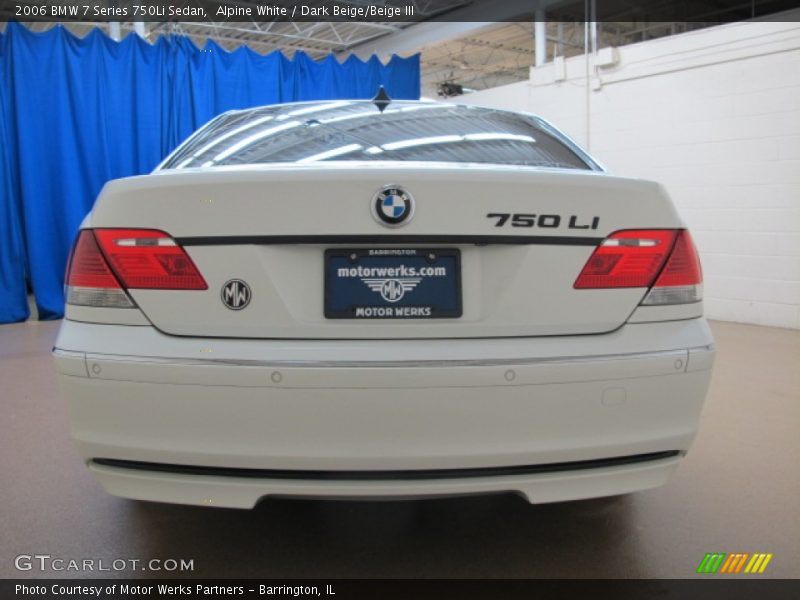 Alpine White / Dark Beige/Beige III 2006 BMW 7 Series 750Li Sedan