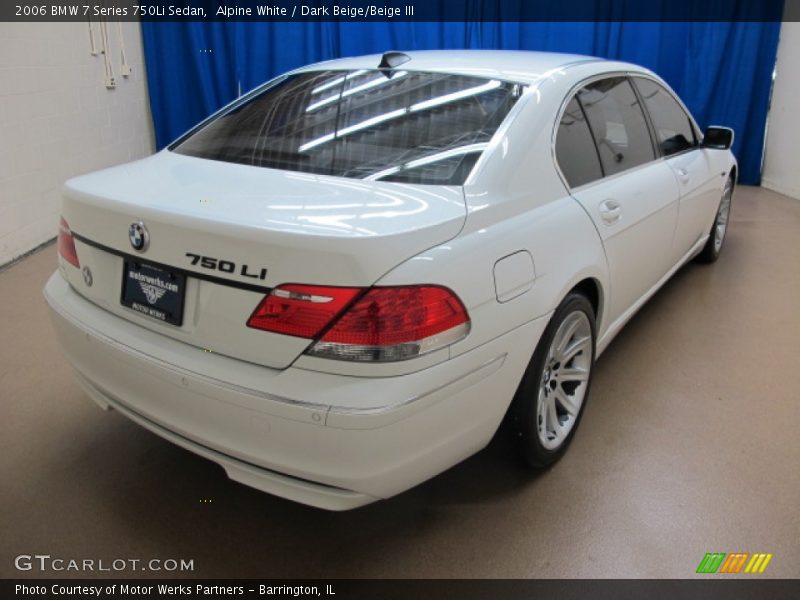 Alpine White / Dark Beige/Beige III 2006 BMW 7 Series 750Li Sedan