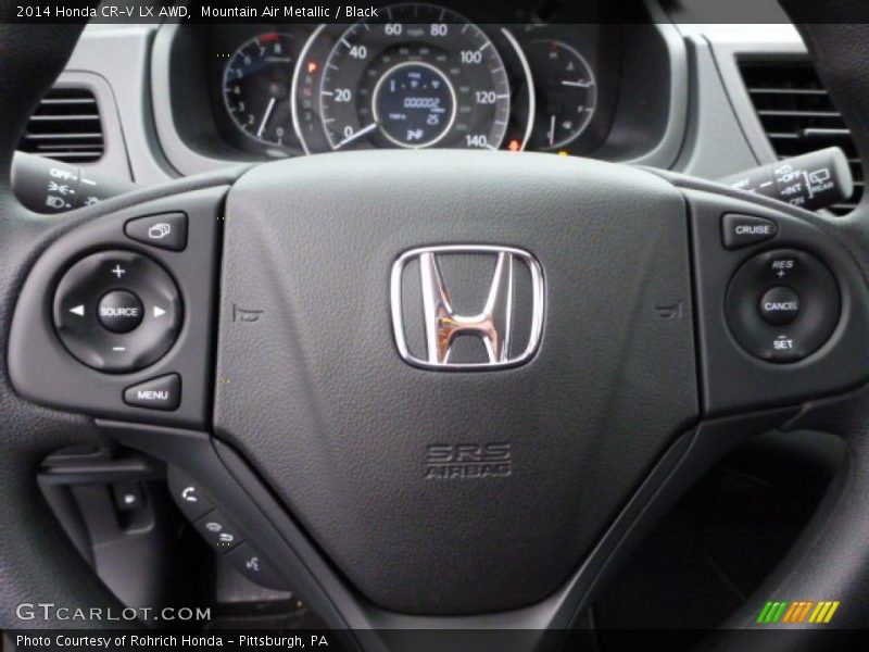 Mountain Air Metallic / Black 2014 Honda CR-V LX AWD