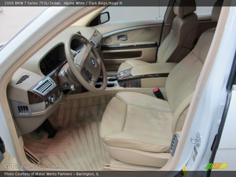 Alpine White / Dark Beige/Beige III 2006 BMW 7 Series 750Li Sedan