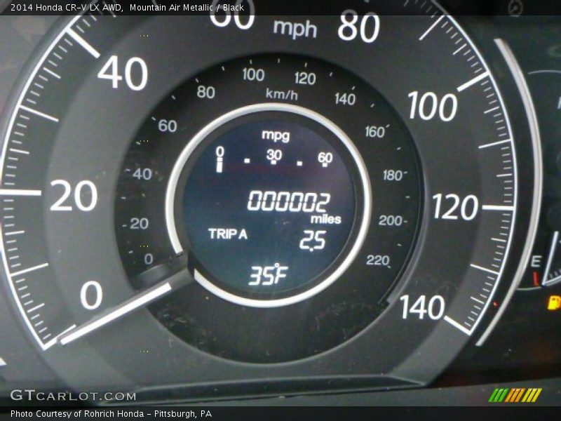 Mountain Air Metallic / Black 2014 Honda CR-V LX AWD