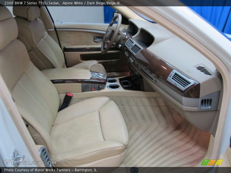 Alpine White / Dark Beige/Beige III 2006 BMW 7 Series 750Li Sedan