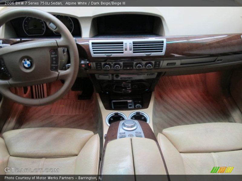 Alpine White / Dark Beige/Beige III 2006 BMW 7 Series 750Li Sedan