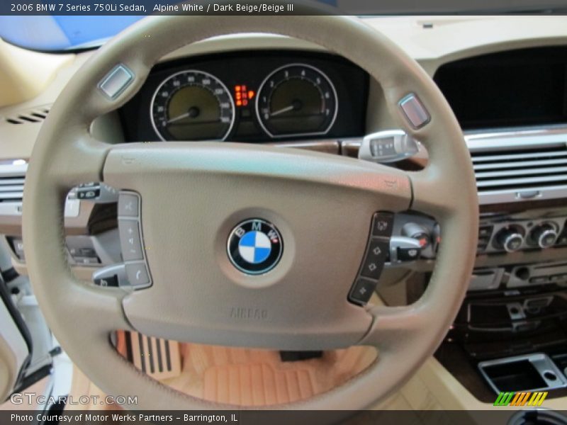 Alpine White / Dark Beige/Beige III 2006 BMW 7 Series 750Li Sedan