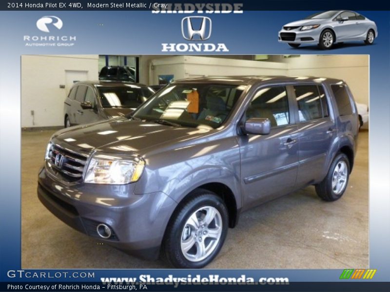 Modern Steel Metallic / Gray 2014 Honda Pilot EX 4WD