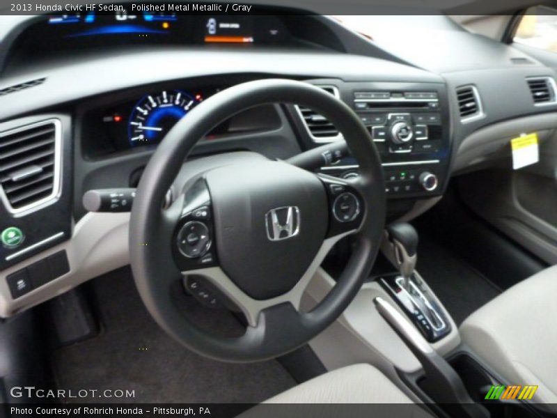 Polished Metal Metallic / Gray 2013 Honda Civic HF Sedan
