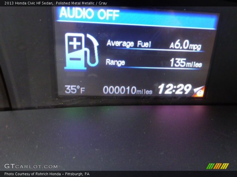 Polished Metal Metallic / Gray 2013 Honda Civic HF Sedan