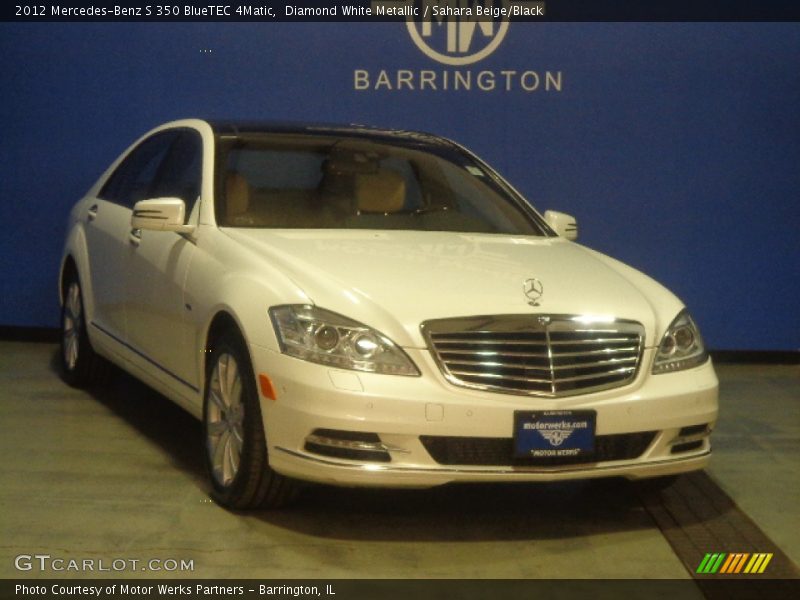 Diamond White Metallic / Sahara Beige/Black 2012 Mercedes-Benz S 350 BlueTEC 4Matic