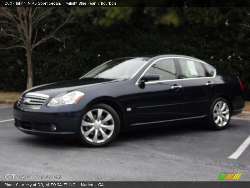 Twilight Blue Pearl / Bourbon 2007 Infiniti M 45 Sport Sedan
