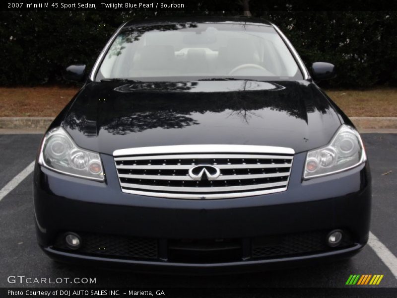 Twilight Blue Pearl / Bourbon 2007 Infiniti M 45 Sport Sedan