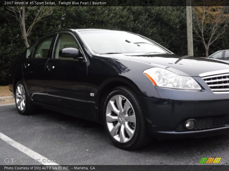 Twilight Blue Pearl / Bourbon 2007 Infiniti M 45 Sport Sedan