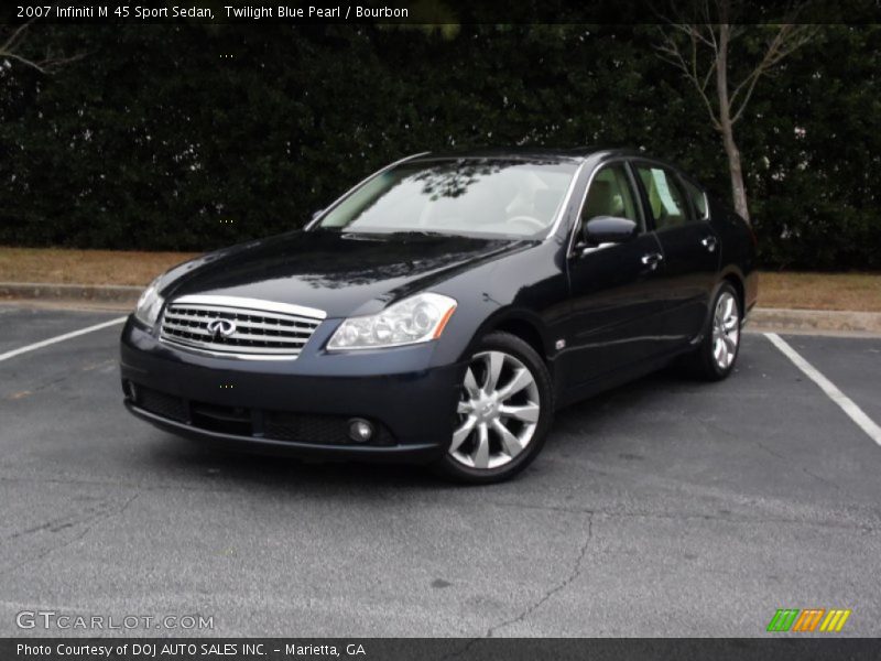 Twilight Blue Pearl / Bourbon 2007 Infiniti M 45 Sport Sedan