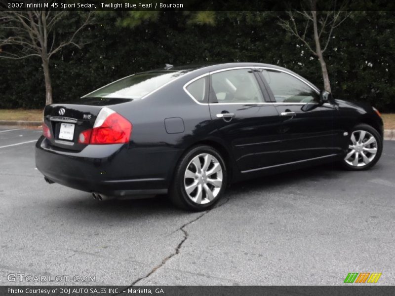 Twilight Blue Pearl / Bourbon 2007 Infiniti M 45 Sport Sedan