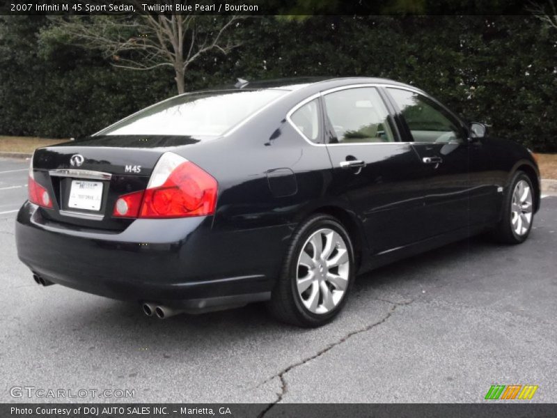 Twilight Blue Pearl / Bourbon 2007 Infiniti M 45 Sport Sedan