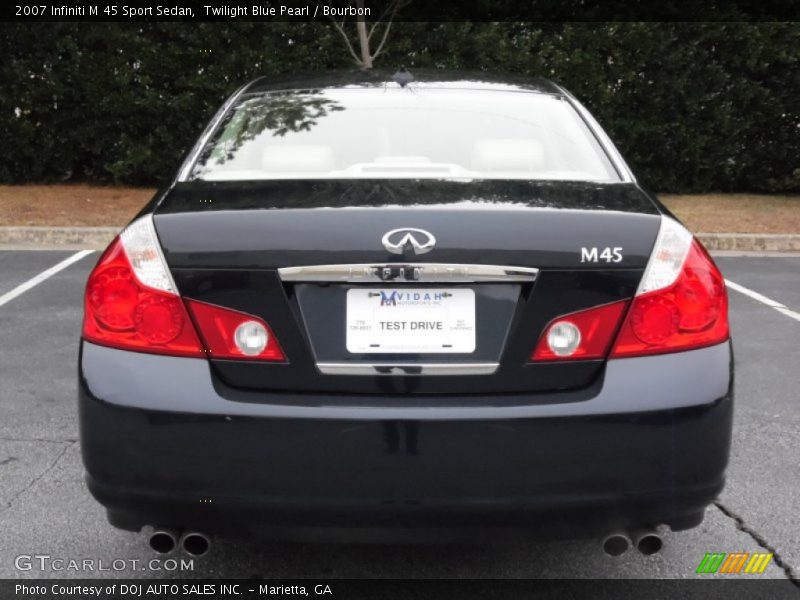 Twilight Blue Pearl / Bourbon 2007 Infiniti M 45 Sport Sedan
