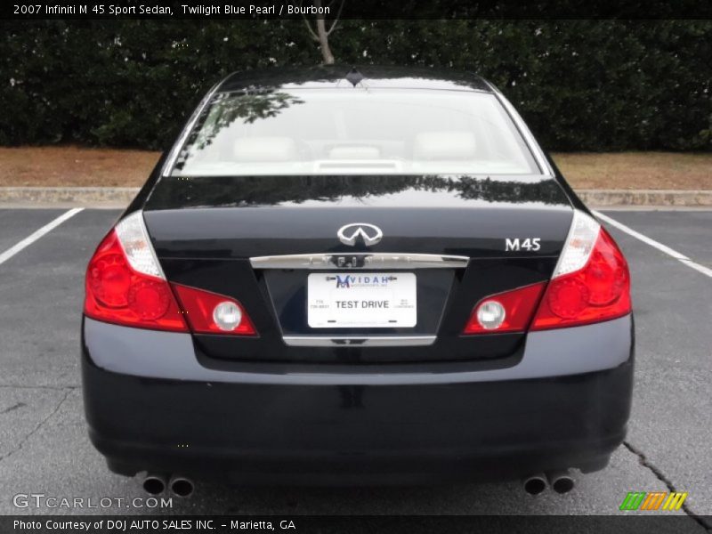 Twilight Blue Pearl / Bourbon 2007 Infiniti M 45 Sport Sedan
