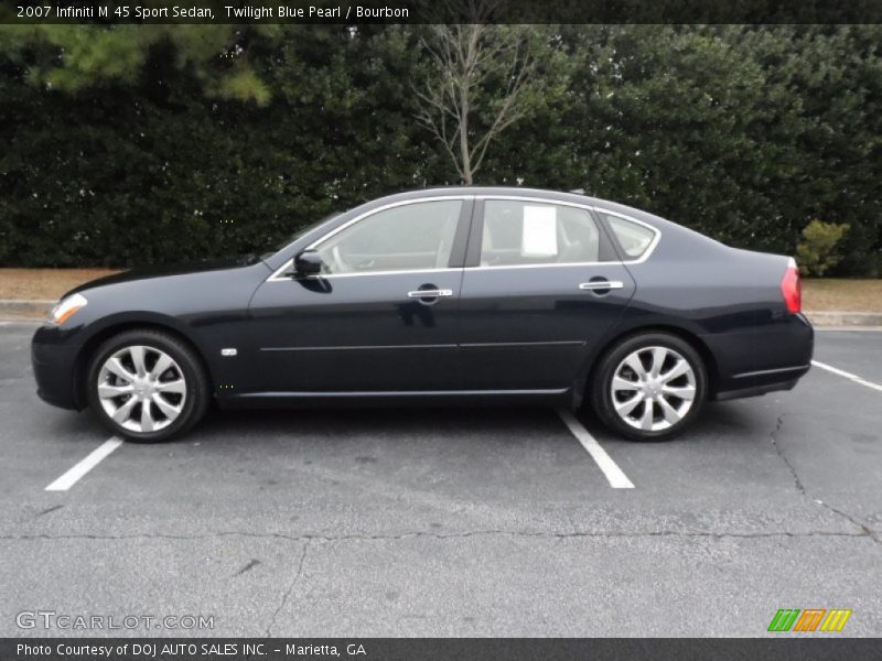 Twilight Blue Pearl / Bourbon 2007 Infiniti M 45 Sport Sedan