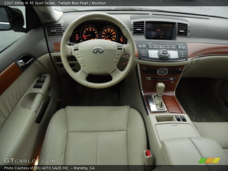 Twilight Blue Pearl / Bourbon 2007 Infiniti M 45 Sport Sedan