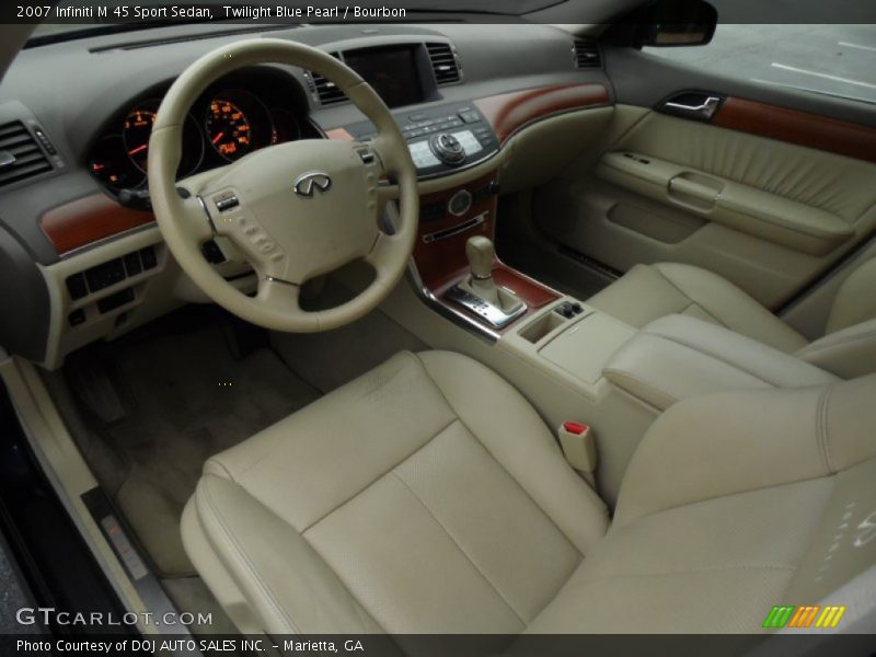 Twilight Blue Pearl / Bourbon 2007 Infiniti M 45 Sport Sedan