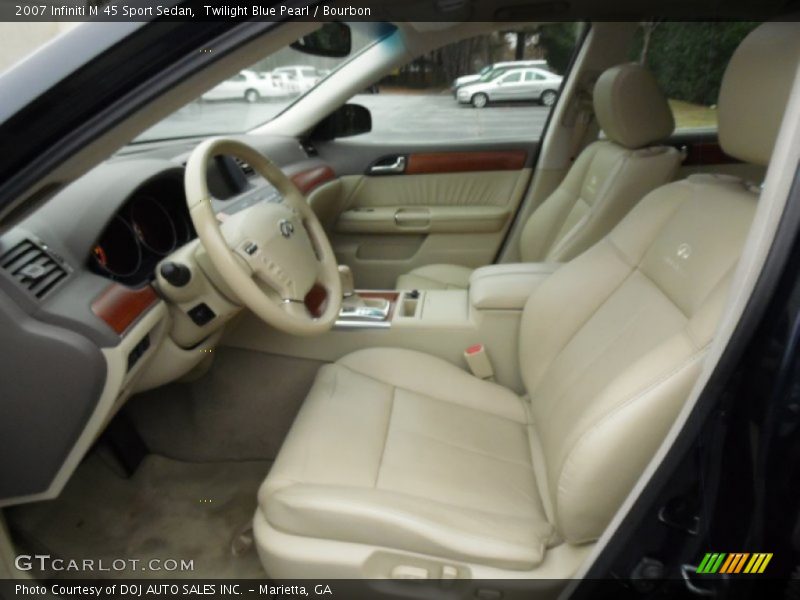 Twilight Blue Pearl / Bourbon 2007 Infiniti M 45 Sport Sedan