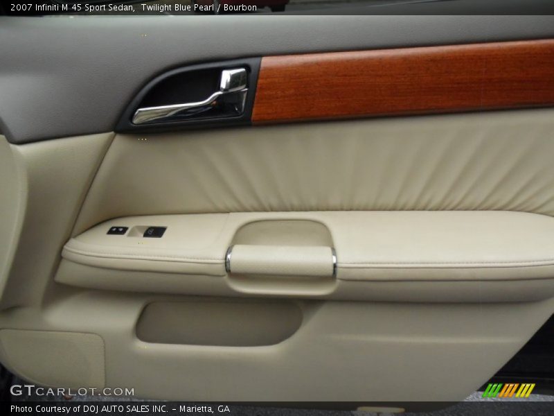 Twilight Blue Pearl / Bourbon 2007 Infiniti M 45 Sport Sedan